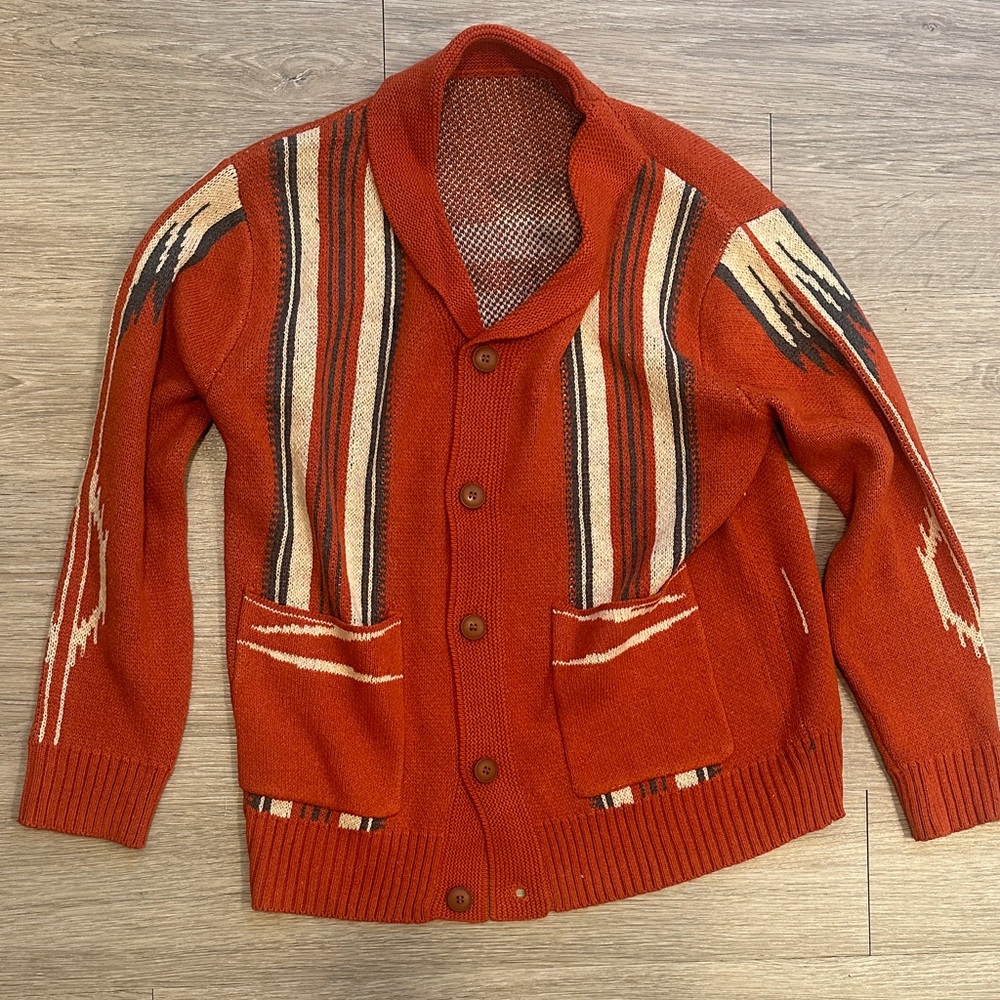 Men's Red Patterned Sweater